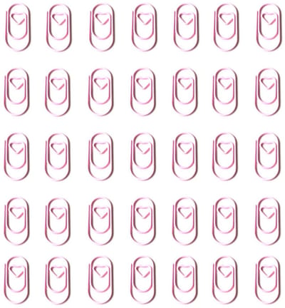 Metalen paperclips – 130-stuksverpakking – Hartvormig – Kleine paperclips / bladwijzers – Geschikt voor boeken, papieren, notities, kaarten, posters en foto's – 1 x 25 x 23 mm