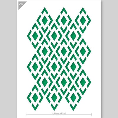 QBIX Ruiten Patroon Sjabloon A5 Formaat Kunststof - Uitsnede 11cm breed