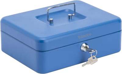 Geldcassette met Combinatieslot - Blauwe Kassakist voor Thuis en Kantoor