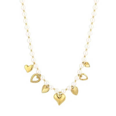 Parel ketting met bedels- kerst- sint- trendy- sieraden- dames- moederdag- hanger