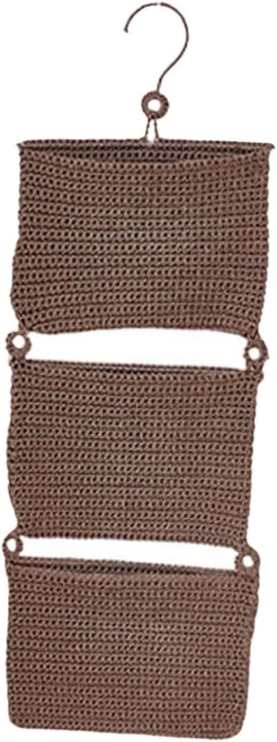KZQ Bruine gevlochten touw hangmand, decoratieve wandmand, geschikt voor de keuken.