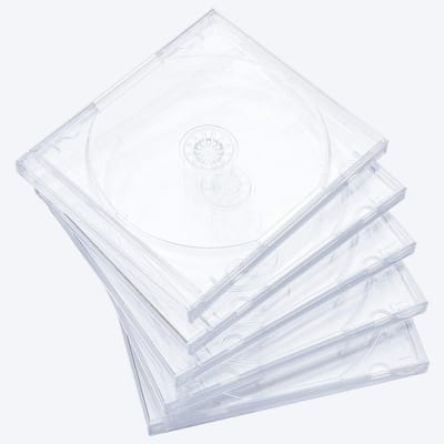 Standaard Enkele Clear CD Jewel Case met Gemonteerd Clear Tray - 10 Pack