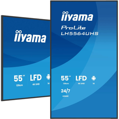 iiyama 55 inch 4K UHD krachtigste professionele narrowcasting-display met geavanceerde bedienings- en connectiviteitsopties