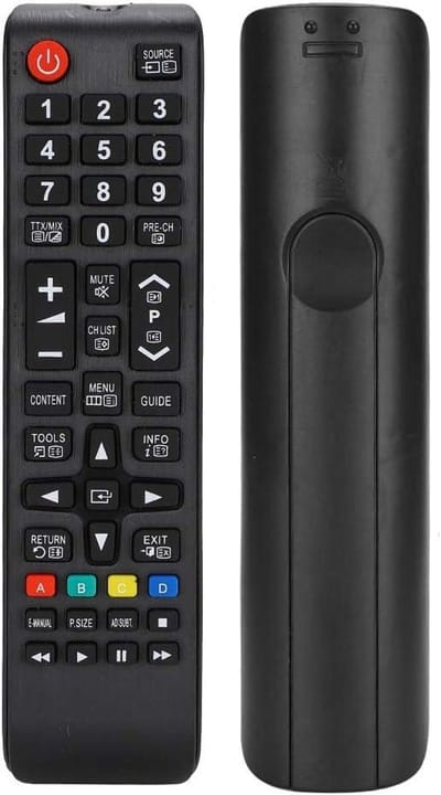 Universele afstandsbediening voor televisie met programmeerbare knoppen