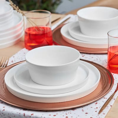Karaca Salvare New Bone Serviesset - voor 6 personen - 18-delig - Borden en kommen - Serviesset - Wit