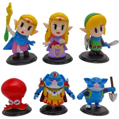 6 stuks/set The Legend of Zelda Link Schattige Versie Anime Figuur Spel Randapparatuur Verzameling Model Actiefiguur Poppen Speelgoed No Box blue
