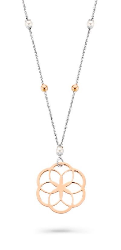 Orphelia 'Zahara' Dames 925 Sterling Zilveren Ketting met Hanger - Zilver/Roze ZK-7182