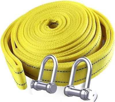 Sleepkabel - Lierkabel Trekriem - Voertuigen Bergen - Hoge Dikte Polyester - 6 Meter - Zwart