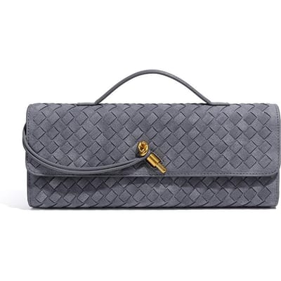 Baguette Tas, Clutchtas van Mat Suède, High-end Herfst- en Winter Diner Tas, Modieuze One-shoulder Crossbody Tas voor Dames gray