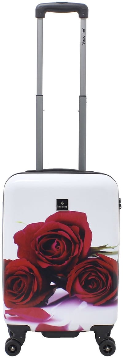 Saxoline Handbagage Harde Koffer / Trolley / Reiskoffer - 54cm (Small) - Red Roses Print - Bedrukt / Small
