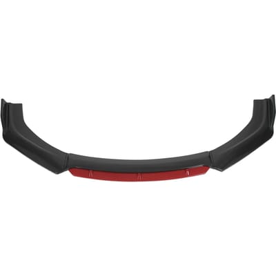 Kit de Lèvre de Pare-chocs Avant Splitter Spoiler Accessoire Aérodynamique Universel pour Modification de Voiture(Style Fibre de Carbone Rouge ) black