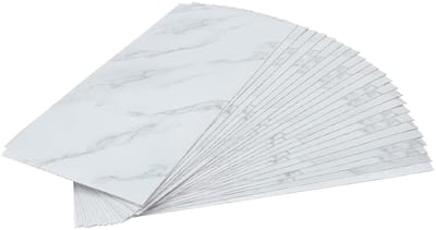 Zelfklevende Vloertegels - PVC Tegels Steenlook - Vloer Renoveren - 13 mm Dik - 60 x 30 cm - Wit