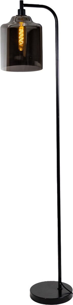 ByMus vloerlamp Chiloé - Staande lamp - Zwart - Smoke - 168cm - E27 - Woonkamer vloerlamp - Vloerlamp industrieel - Excl. lichtbron