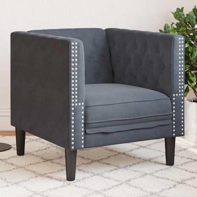 vidaXL Bank Donkergrijs 74,5 x 71 x 70,5 cm Fluweel
