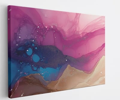 Saammp Canvas Schilderij - marmer - Kleurijk - Abstract - 60x40 - Foto op canvas - Wanddecoratie - Muurdecoratie Woonkamer - Slaapkamer decoratie - Canvas Print