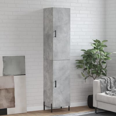 vidaXL - Hoge - kast - 34,5x34x180 - cm - bewerkt - hout - betongrijs