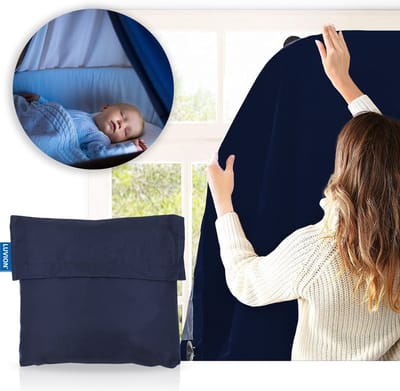 LUVION® Portable Blackout Curtain - Navy - Verduisteringsgordijn met zuignappen - Gordijn geschikt voor alle ramen tot maximaal 130x200cm