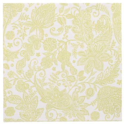 8x 20 Servetten ROYAL Collection 1/4 vouw 40 cm x 40 cm lime Paisley