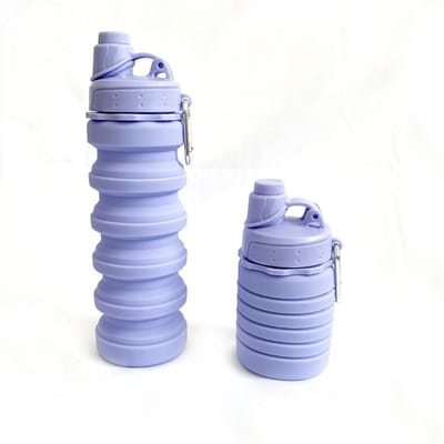 Siliconen Opvouwbare Intrekbare Waterbeker Buitensporten Reizen Draagbare Waterkoker Voedselkwaliteit Samendrukbare Waterbeker 550ml1PCS