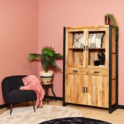 Mango vitrinekast 180 cm