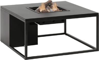 Cosi Fires - Vuurtafel Cosiloft Black / Alu top (100 cm) - Vuurtafels - Aluminium - Zwart