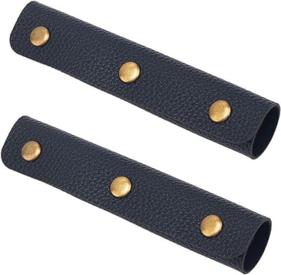 Elegante PU leren handvatbescherming met metalen drukknoop voor tassen en koffers - Ideaal voor winkelen en reizen met stijl