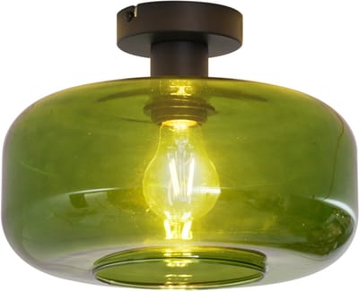QAZQA bizle - Retro Plafondlamp - 1 lichts - Ø 28 cm - Zwart - Woonkamer | Slaapkamer | Keuken