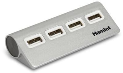 Hamlet XHUB4020AL interface hub USB 2.0 480 Mbit/s Aluminium