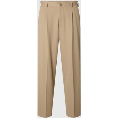 Loose fit bandplooibroek met riemlussen, model 'FINN'
