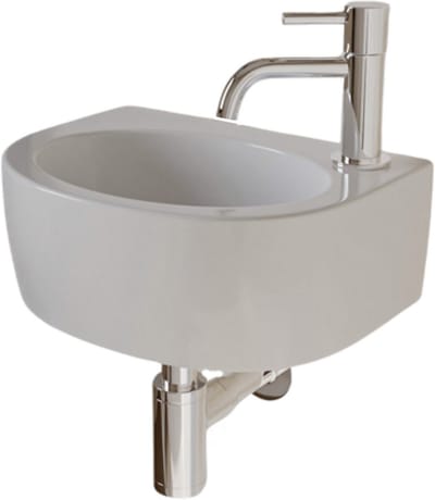 AquaVik Fonteinset Arc Keramisch Wit Kraan Rechts Chroom Kraan 30x23x11,5cm