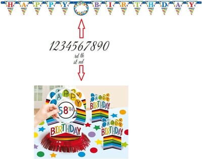 Feestversiering - Feestdecoratie - Feest - Versiering - Verjaardag - Personaliseerbaar - Alle leeftijden - Tafeldecoratie - Vlaggenlijn - Slinger.