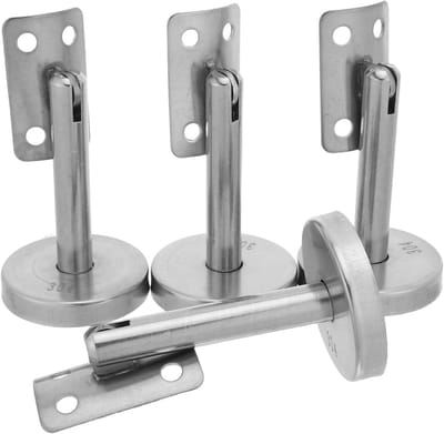 Leuninghouders Set - Trapleuning Beugels - Wandmontage Veiligheid - Roestvrij Staal Design - 9x5cm - Zilver