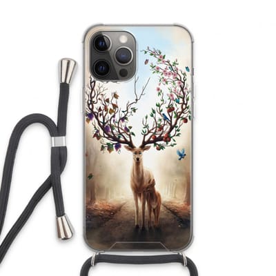 Case Company® - Hoesje met koord geschikt voor iPhone 13 Pro Max hoesje met Koord - Seasons Change - Telefoonhoesje met Zwart Koord - Bescherming aan alle Kanten en Over de Schermrand