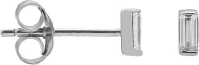 Karma Oorbellen Zirconia Solid Square | Zilver