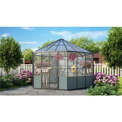 Set Voor De Circus 9000 Vogelvolière Van Aluminium Met Poedercoating In De Kleur Zwart.