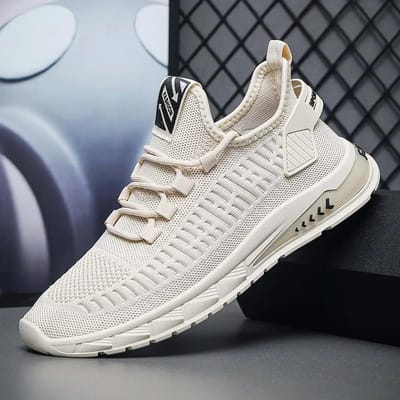 Baskets respirantes à la mode pour hommes Chaussures en noix de coco Chaussures de sport à fond transparent Chaussures de course pour hommes 39 beige