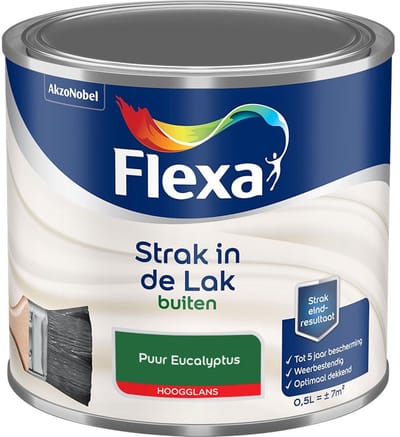 Flexa - Strak In De Lak Buitenlak Hoogglans - Puur Eucalyptus - Mengverf - 500 Ml
