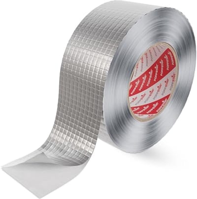 Aluminium Tape met Glasvezelversterking voor Pijpen en Isolatie - 50m x 48mm, Hittebestendig en Vochtbescherming, Zelfklevend