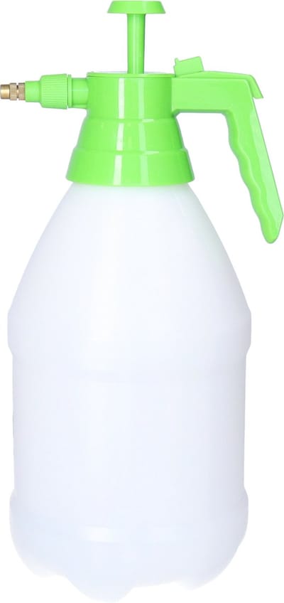 CM Plantenspuit met hoge druk sproeier/vernevelaar - kunststof - 1.5 liter - groen/wit - 30 cm - binnen/buiten