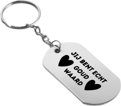 Akyol - jij bent echt goud waard sleutelhanger - Trots - familie collega - cadeau - 54 x 29mm