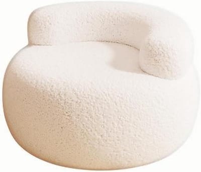 Opberg Poef - Voetenbank Hocker - Extra Zitplaats - Zacht Pluche Materiaal - 35x27 cm - Wit