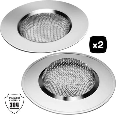 2x Goodli Gootsteen Zeef RVS - Afvoerzeef 7,5cm - Afvoerstop voor Keuken en Badkamer - Gootsteenzeef tegen Verstoppingen