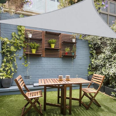Outdoor Zonnescherm - Waterdichte Zonnescherm voor Tuin Patio Balkon - Oxford Stof Zonnescherm - Driehoek 4X4x4m Grijs