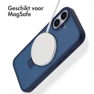 Accezz Hoesje - Geschikt voor Apple iPhone 17 - Ring Stand Backcover geschikt voor MagSafe - Blauw