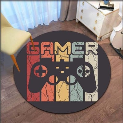 Ronde Gamer Controller Gebied Tapijten Antislip Ronde Vloermat Deurmatten Tapijt Voor Slaapkamer Yoga Mat Tapijten Woonkamer 40cm gray