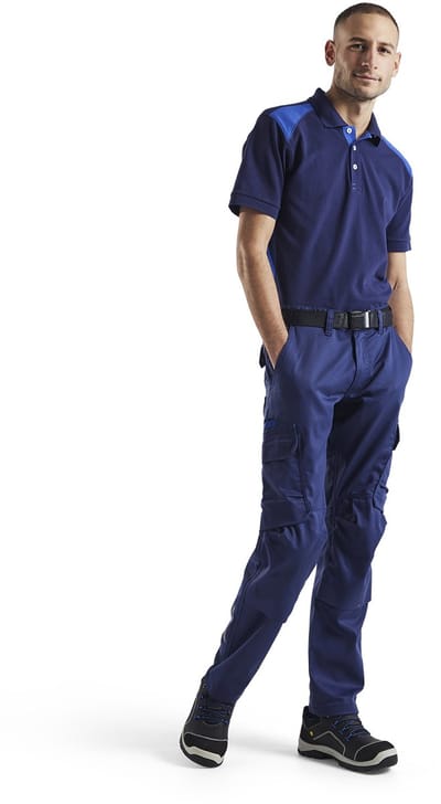 Blaklader Industrie werkbroek stretch met kniezakken 1448-1832 - Marineblauw/Korenblauw - C144