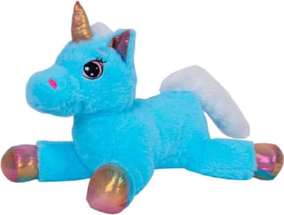 Knuffeldier Eenhoorn Mistica - zachte pluche stof - dieren knuffels - blauw - 39 cm