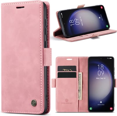 Solidenz Hoesje - Geschikt voor Samsung Galaxy S23 - Urban Book - Roze