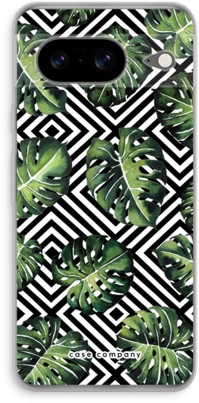 Case Company® - Hoesje geschikt voor Google Pixel 8 hoesje - Geometrische jungle - Soft Cover Telefoonhoesje - Bescherming aan alle Kanten en Schermrand