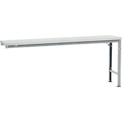 Manuflex aanbouwtafel UNIVERSAL Speciaal, 2000 x 800 mm, melamine lichtgrijs, aluminium zilver